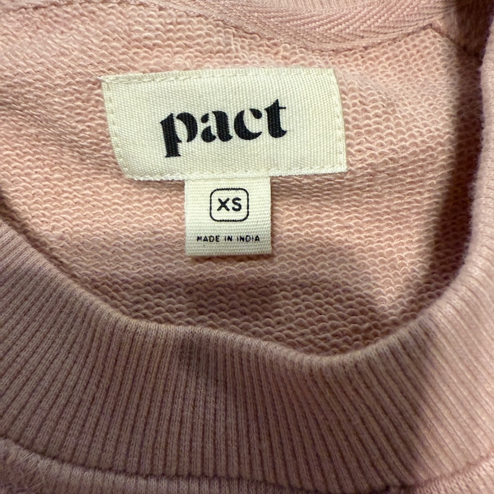 Pact Pink Cowl Neck Sweater with Ribbed Knit